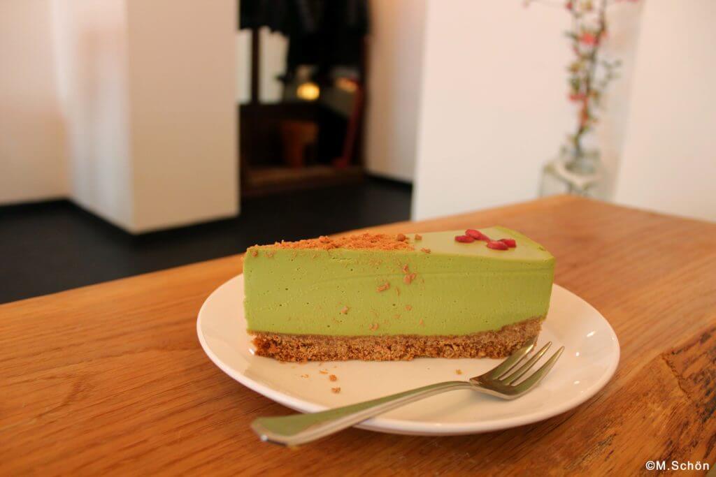 Matcha-Käsekuchen - japanisches Café Kame